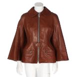 A Junya Watanabe for Comme des Garçons brown leather biker jacket/cape, Autumn 2011,