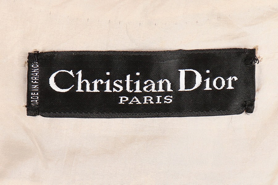 A Marc Bohan for Christian Dior beige wool coat, circa 1975, black Paris label numbered, tie-belt, - Image 8 of 8