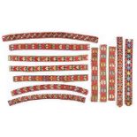 Uzbek embroidered bands formed into belts in the 1970s, backed in leather,