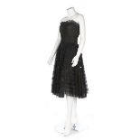 Two Oscar de la Renta black evening/cocktail dresses, modern, labelled,