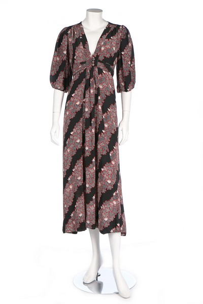 An Ossie Clark/Celia Birtwell for Radley printed rayon dress, mid 1970s, printed satin label, - Image 2 of 8