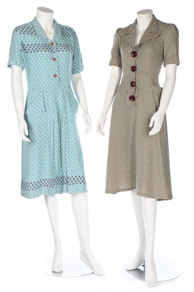 Eleven day dresses, 1940s, - Image 7 of 8