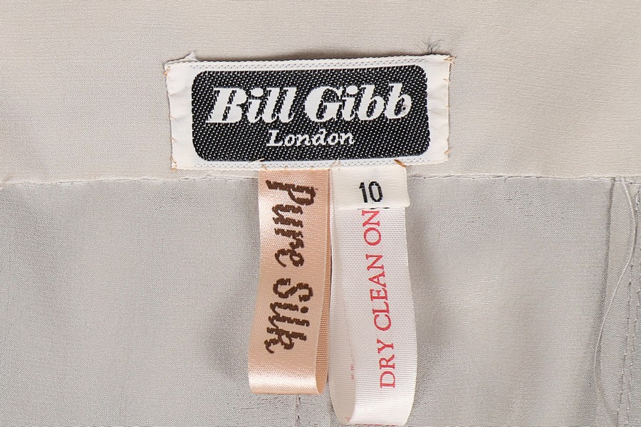 A Bill Gibb grey silk evening ensemble, circa 1977, labelled, the blouse with beaded yoke, - Image 8 of 8