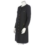 A Chanel black wool coat/dress, 1996, boutique labelled and size 38,