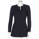 Two Chanel navy boucle wool jackets, 1990s, boutique labelled,
