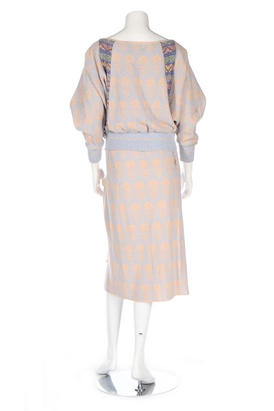 A Bill Gibb knitted jersey ensemble, 10th Anniversary collection, 1977, labelled, in pastel shades, - Image 6 of 8