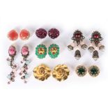 A general group of costume jewellery, 1970s-90s, nine pairs of earrings,