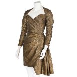 An Antony Price gold brocatelle cocktail dress, 1980s, labelled and size 10,