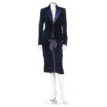 An Yves Saint Laurent 'Le Smoking' style velvet suit, 2000s, labelled,