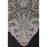 A Carrickmacross muslin applique lace bridal veil, late 19th century, dense,