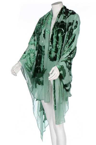A green velvet evening coat, early 1930s, - Image 4 of 8