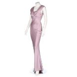 A John Galliano for Christian Dior bias-cut lilac satin gown, Spring 2008, labelled,