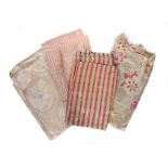 A quantity of lamé fabric lengths, 1930s, approximately seven,