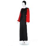 Ten black and red evening/afternoon dresses, mainly 1930s,