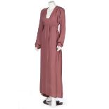 An Ossie Clark mauve moss crepe dress, circa 1969-70, labelled,