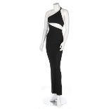 A Gianni Versace black silk jersey slashed-effect evening gown, 1994, couture labelled and size 40,