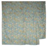 A cover of sky blue brocaded silk, the silk circa 1720-30,