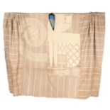 An embroidered striped tan cotton man's robe, African, 20th century,