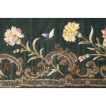 A pair of finely embroidered velvet lengths, 1820s-30s, probably for a court dress-train,