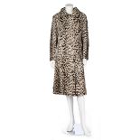 A Maxwell Croft ocelot paw coat, 1970, labelled, mid-length, singular front hook fastening,