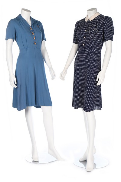 Eleven day dresses, 1940s,