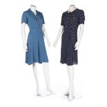 Eleven day dresses, 1940s,