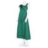 A Nina Ricci couture emerald-green slubbed-silk evening dress, mid 1960s, jeunes femmes labelled,