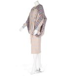 A Bill Gibb knitted jersey ensemble, 10th Anniversary collection, 1977, labelled, in pastel shades,