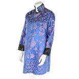A woman's blue and pink damask informal robe, changfu, Chinese, 1920s,