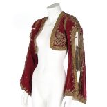 An embroidered velvet bolero, Ottoman, late 19th century,