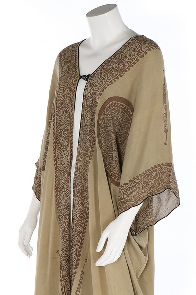 A Mariano Fortuny stencilled green silk tunic, circa 1920, un-labelled, - Image 4 of 8