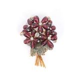 An Iradj Moini floral bouquet brooch, 1990s, signed,