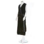 A rare Agnès/Madame Havet couture chocolate brown velvet evening dress, 1918-20, labelled 'Agnes,