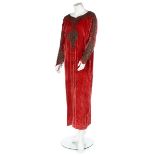 A Vitaldi Babani rose-pink velvet tunic, early 1920s, labelled, the neckline,