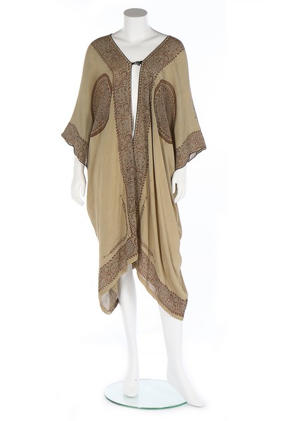 A Mariano Fortuny stencilled green silk tunic, circa 1920, un-labelled, - Image 2 of 8