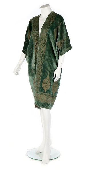 A Mariano Fortuny stencilled green velvet jacket, circa 1920,
