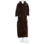 A fine GLMA dark brown mink coat with adjustable hem, probably 1960s,