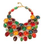 An Yves Saint Laurent Rive Gauche chunky `gem' set necklace, 1990, signed to clasp tag,