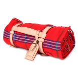 Louise Wilson's Louis Vuitton personalised tartan wool picnic blanket, modern,