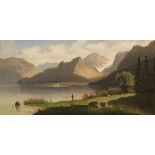 Adolf Kaufmann 1848 Troppau - 1916 Wien Am vorderen Langbathsee im Salzkammergut. Ca. 1880/90er