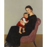 Willi Maillard 1879 Berlin - 1945 Konstanz Cläre Maillard mit Tochter Maria. Um 1920. Öl auf