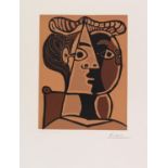 Pablo Picasso 1881 Malaga - 1973 Mougins Femme assise au Chignon. 1962. Farblinolschnitt in vier