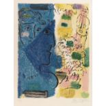 Marc Chagall 1887 Witebsk - 1985 Saint-Paul-de-Vence Le profil bleu. 1967. Farblithografie.