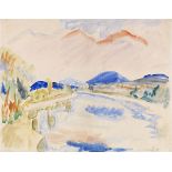 Erich Heckel 1883 Döbeln/Sachsen - 1970 Radolfzell/Bodensee Rheintal. 1921. Aquarell. Rechts unten