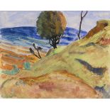 Erich Heckel 1883 Döbeln/Sachsen - 1970 Radolfzell/Bodensee Baum am Ufer. 1921. Gouache. Rechts