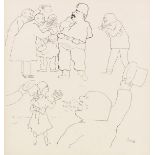 George Grosz 1893 Berlin - 1959 Berlin Hoch Tatarin. 1920. Tusche. Rechts unten signiert. Auf festem