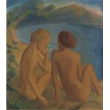 Erich Heckel 1883 Döbeln/Sachsen - 1970 Radolfzell/Bodensee Zwei Frauen am Strand. 1921. Öl auf