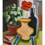 Karl Schmidt-Rottluff 1884 Rottluff bei Chemnitz - 1976 Berlin Pelargonientopf. 1951. Öl auf