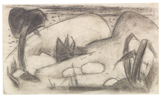 Franz Marc 1880 München - 1916 Verdun Abstrahierte exotische Landschaft. Um 1911. Bleistift und