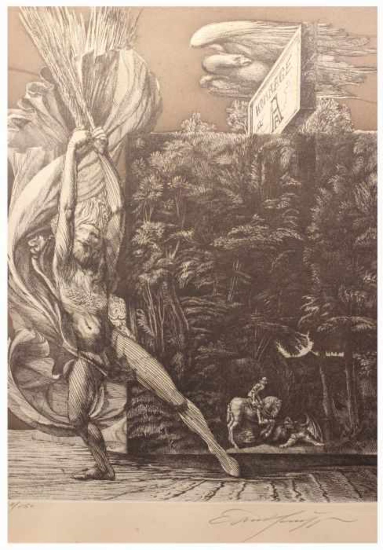 Radierung - Prof. Ernst Fuchs (1930 Wien 2015) "Hommage an Albrecht Altdorfer", 1978, r.u.